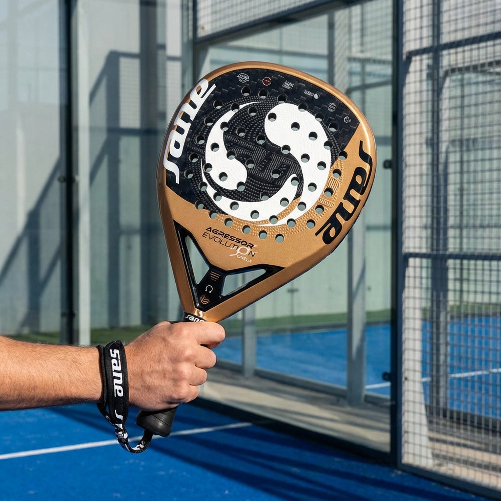 Rakieta padel — zdjęcie po obróbce AI, białe tło