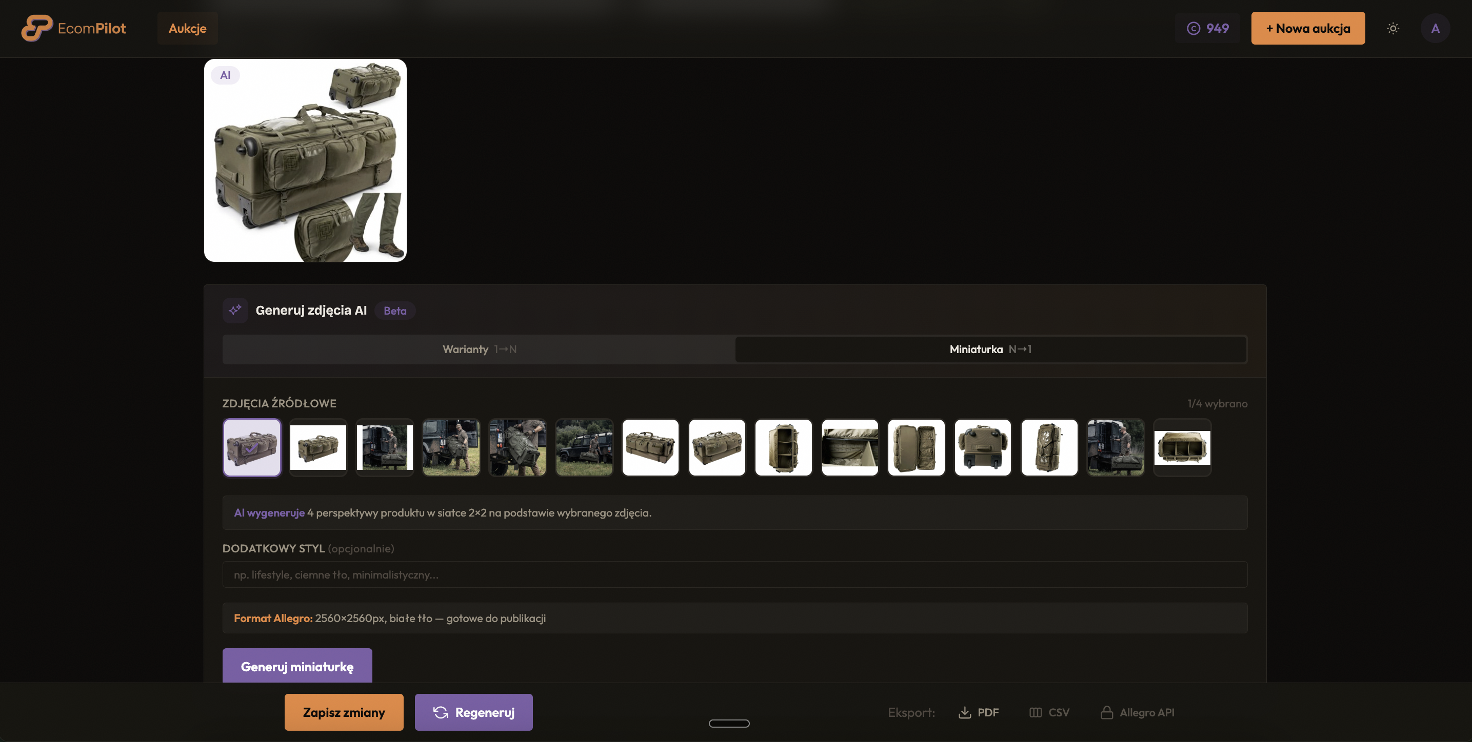 EcomPilot — generator zdjęć AI produktowych